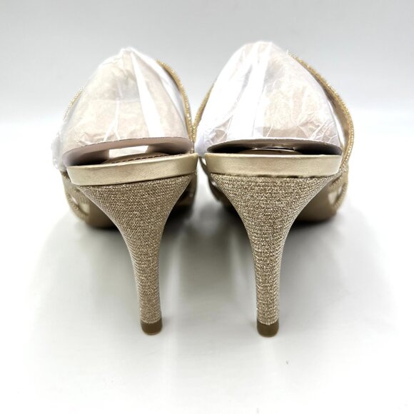 Lifestride Womens Size 7.5 Marquee Platino‎ Gold Dress Sandals Heels Shoes NEW - Picture 5 of 14